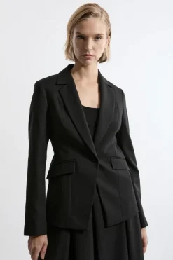Karen Millen Tailored Twill Single Breasted Jacket black Sale