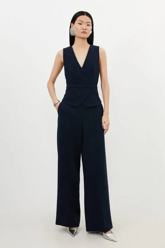 Karen Millen Tailored Wide Leg Pants navy Discount