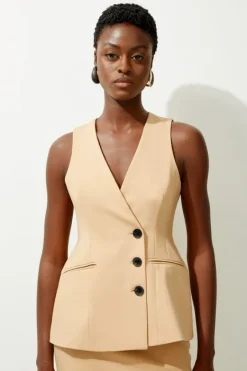 Karen Millen Tailored Wrap Vest camel Online
