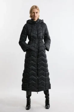 Karen Millen Tall Lightweight Packable Maxi Coat black New