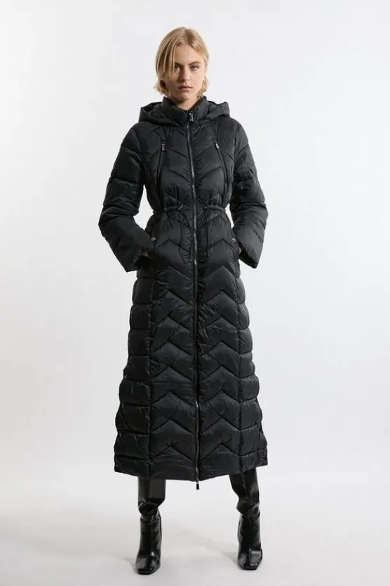 Karen Millen Tall Lightweight Packable Maxi Coat black New