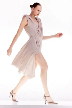 Karen Millen Tall OOTO Premium Viscose Jersey Draped Mini Dress neutral Best