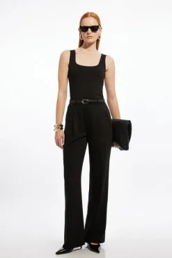 Karen Millen Tall Tailored Straight Leg Pants black Discount