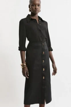 Karen Millen Techno Jacket And Midi Skirt Co-Ord black Outlet
