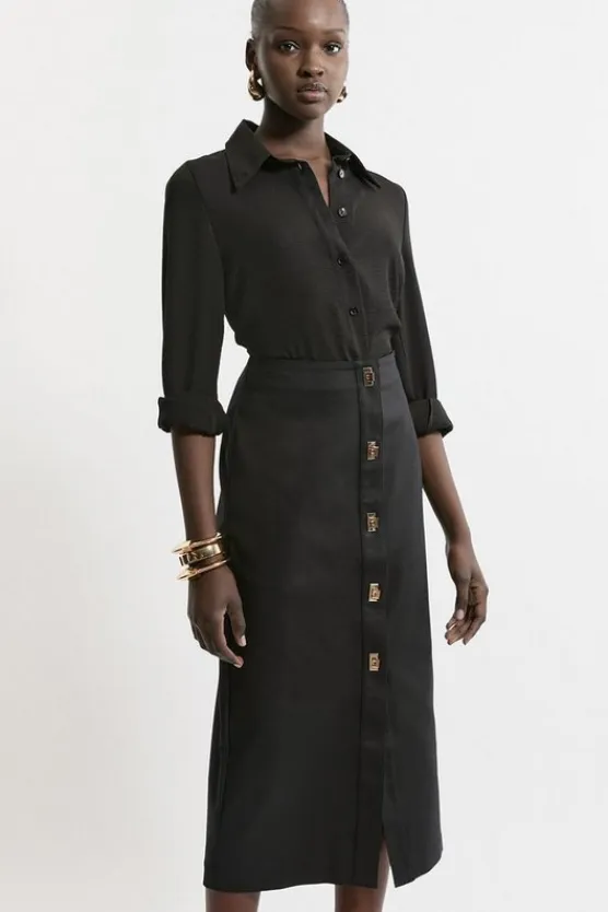 Karen Millen Techno Jacket And Midi Skirt Co-Ord black Outlet