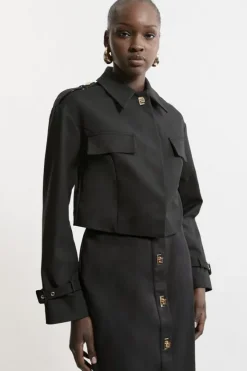 Karen Millen TECHNO JACKET AND MIDI SKIRT CO-ORD black Discount