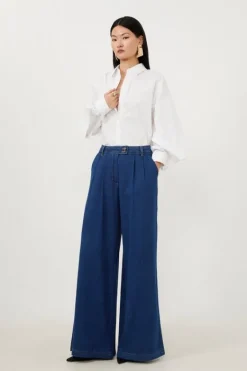 Karen Millen Tencel Woven Set denim Fashion