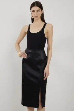 Karen Millen Textured Italian Satin Set black Sale