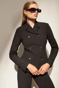 Karen Millen The Founder Compact Stretch Double Breasted Co-ord black Fashion