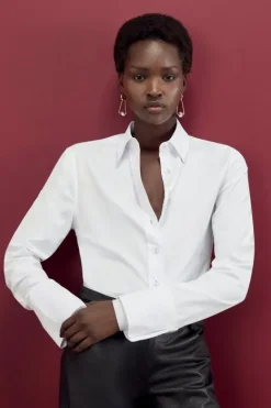 Karen Millen The Founder Cotton Woven Buttoned Shirt white Online