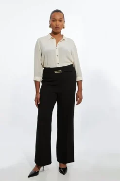 Karen Millen The Founder Plus Size Compact Stretch High Waisted Belted Co-ord black Online
