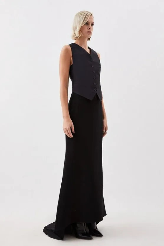 Karen Millen The Founder Tailored Compact Stretch Tie Detail Set black Best