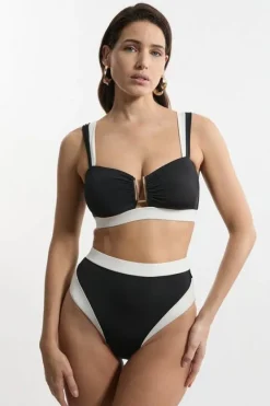 Karen Millen Trim Detail Detachable Strap Bikini Top mono Online