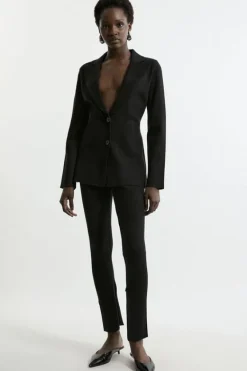 Karen Millen Wool Look Zip Hem Knit Pants black Online
